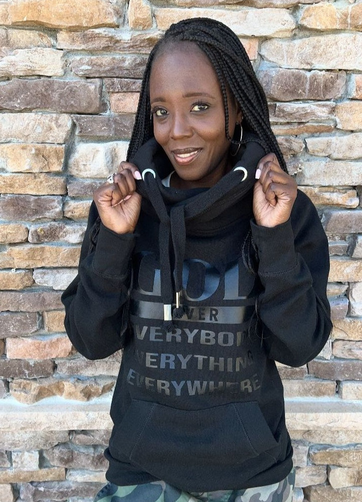 God over Every...Black on Black Hoodie